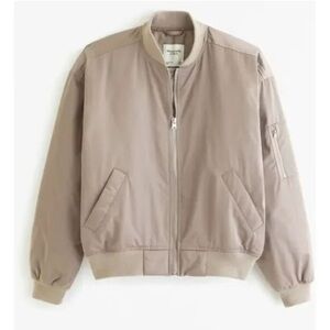 abercrombie nylon bomber jacket beige